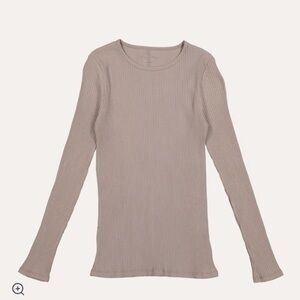 Stylish mocha  Ribbed Long Sleeve Kids Tee by lovely Littles